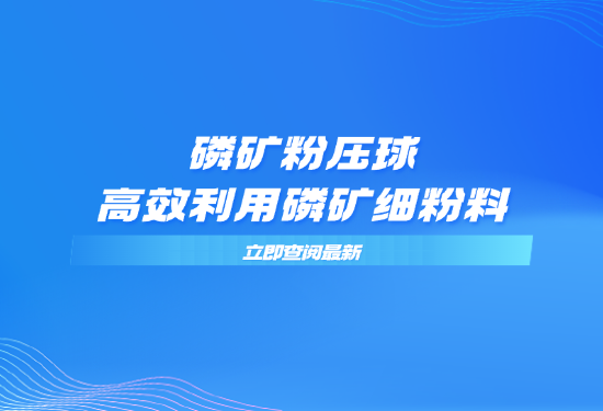 磷矿粉压球，高效利用磷矿细粉料